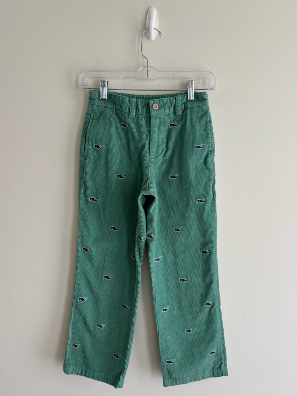 Vineyard Vines Kids Corduroy Club Pants-Whale Embroidered Starboard Green
